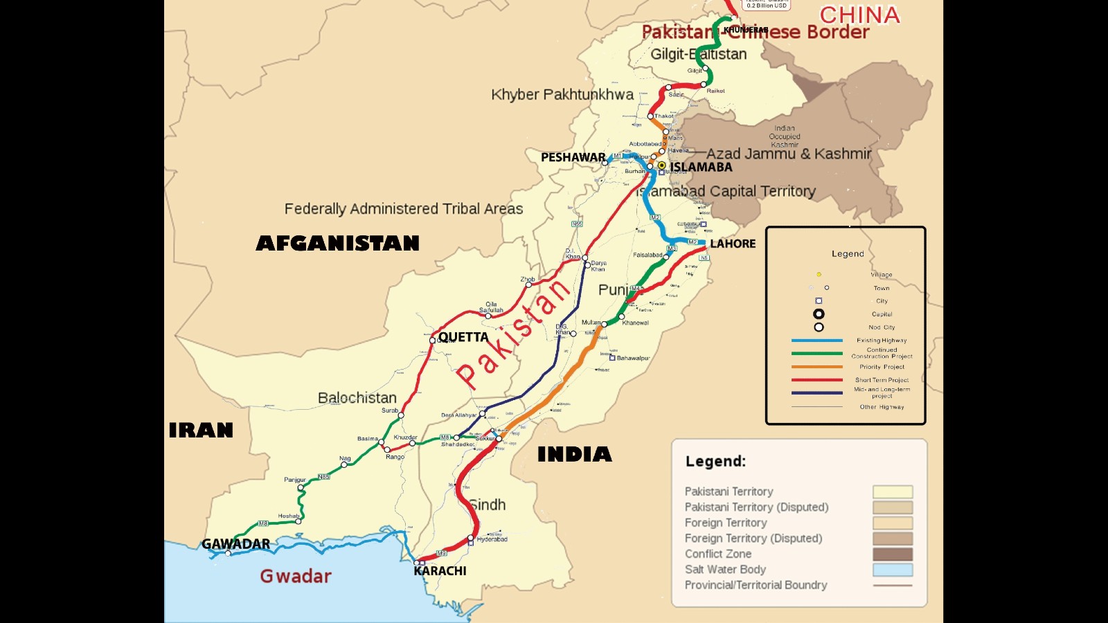 MAP: China-Pakistan Economic Corridor (CPEC)