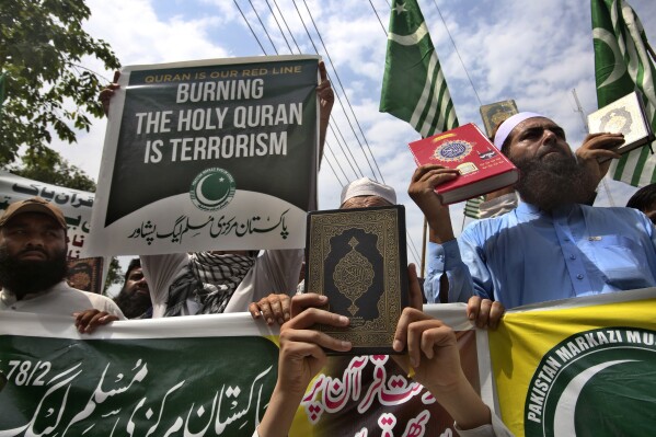 Pakistanis protest against Holy Quran burning in Sweden, call for boycott and envoy’s expulsion