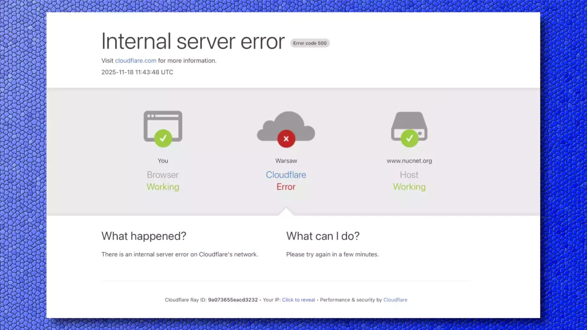 Cloudflare outage disrupts websites worldwide before being resolved