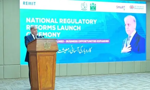 Sharif says Pakistan has exited near-default, unveils reform drive to lure capital