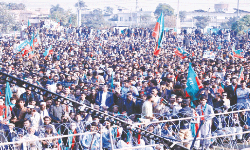 Imran Khan’s supporters rally in Peshawar, reject military accusations of threat to national security