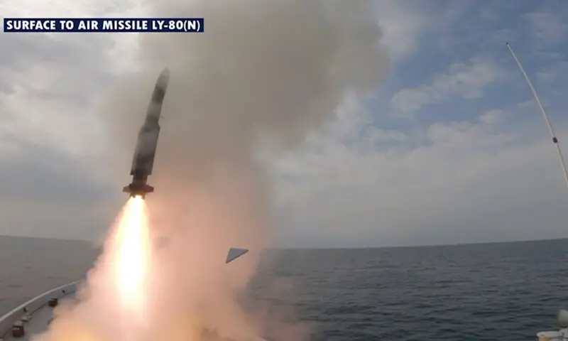 Pakistan Navy successfully test-fires long-range surface-to-air missile in sea drill
