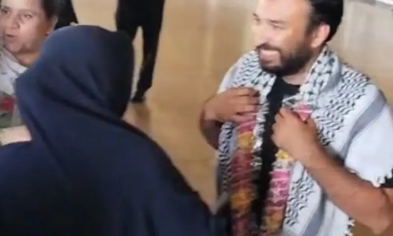 Aid worker Saad Edhi returns to Karachi after Israeli detention on Gaza flotilla